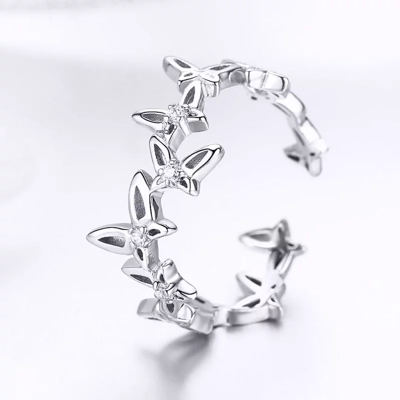 (afbeelding voor) Pandora Style Dansende Vlinders Open Ring - BSR027 - Bekijken 2