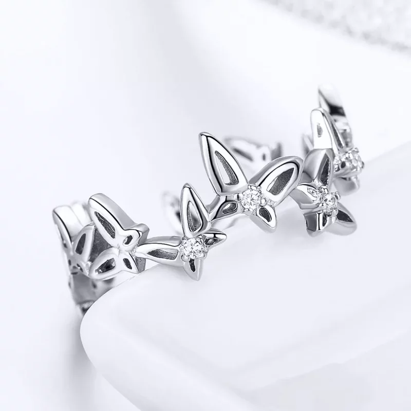 (afbeelding voor) Pandora Style Dansende Vlinders Open Ring - BSR027 - Bekijken 3