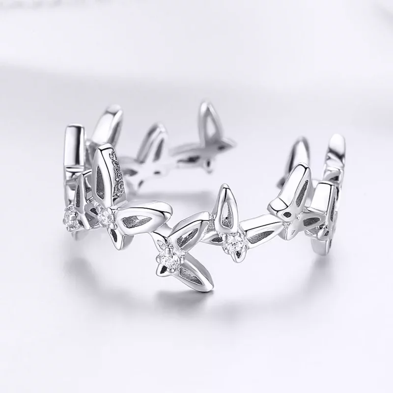 (afbeelding voor) Pandora Style Dansende Vlinders Open Ring - BSR027 - Bekijken 4