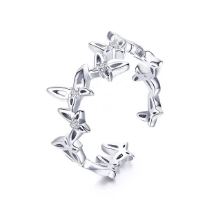 Pandora Style Dansende Vlinders Open Ring - BSR027 (afbeelding voor) Pandora Style Dansende Vlinders Open Ring - BSR027