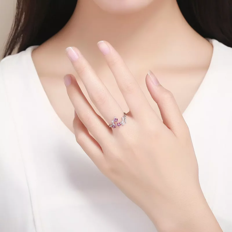 (afbeelding voor) Pandora Style De bloesem van de pruim Open Ring - BSR022 - Bekijken 5