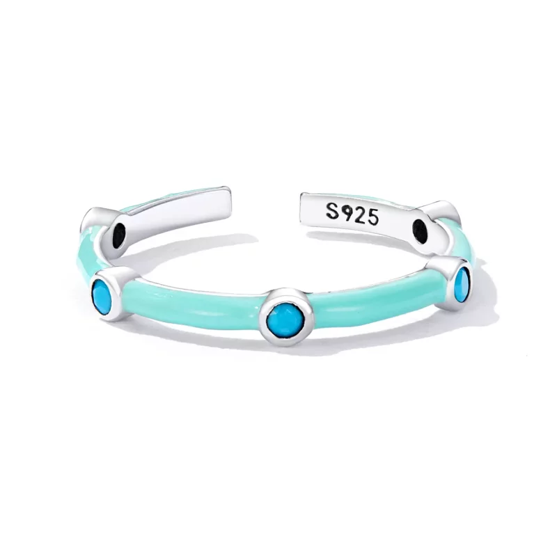(afbeelding voor) Pandora Style Delicaat Turkoois Open Ring - SCR813 - Bekijken 3