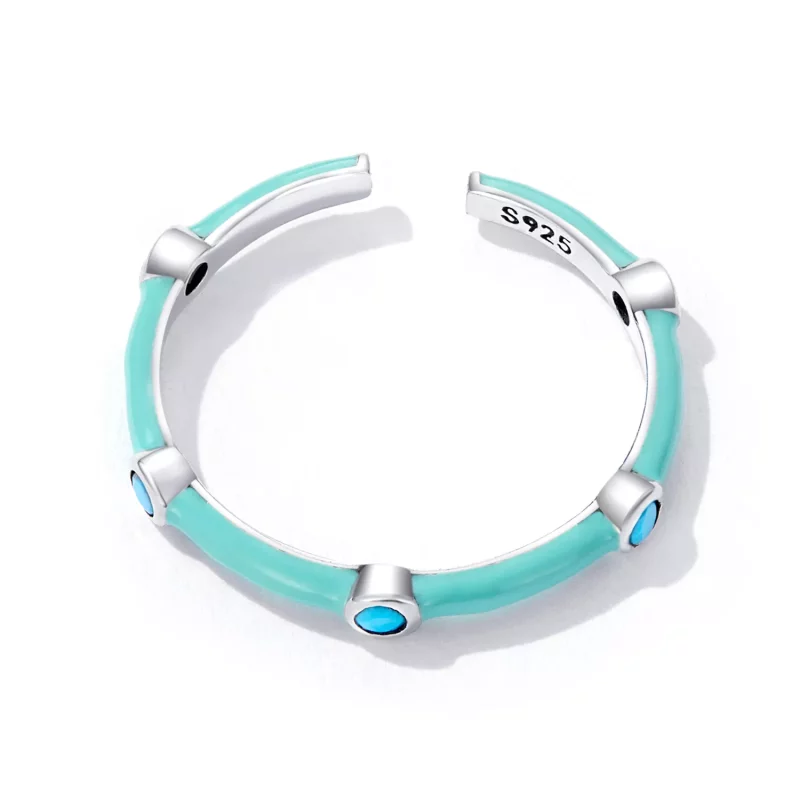 (afbeelding voor) Pandora Style Delicaat Turkoois Open Ring - SCR813 - Bekijken 4