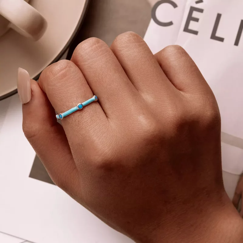 (afbeelding voor) Pandora Style Delicaat Turkoois Open Ring - SCR813 - Bekijken 6