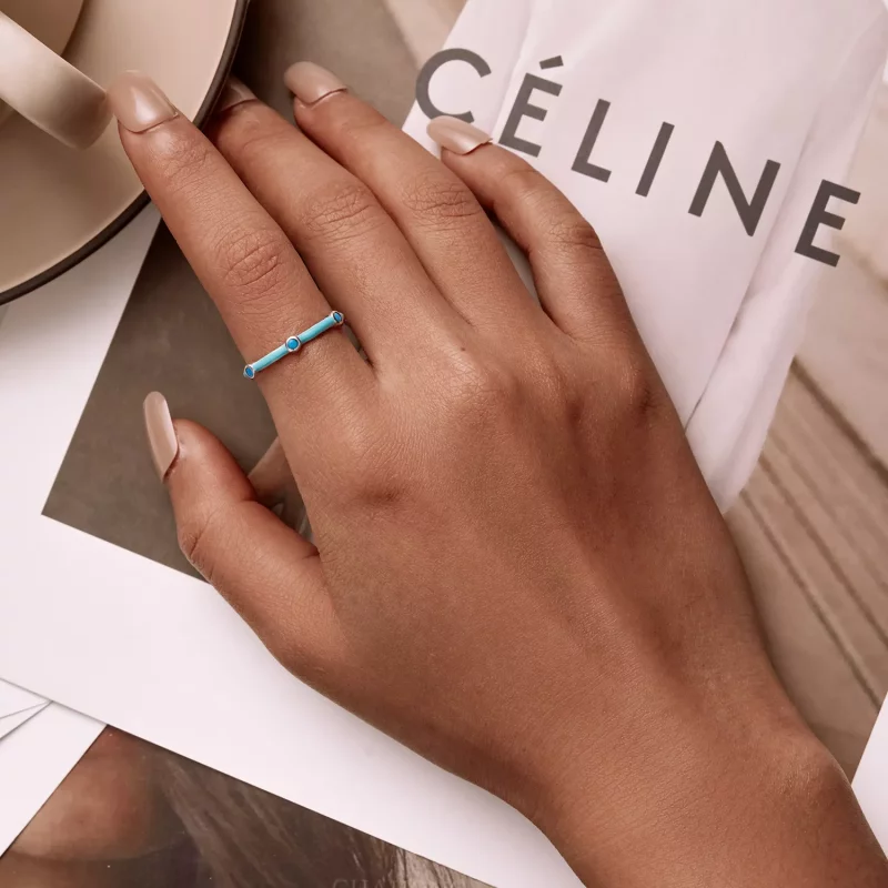 (afbeelding voor) Pandora Style Delicaat Turkoois Open Ring - SCR813 - Bekijken 7