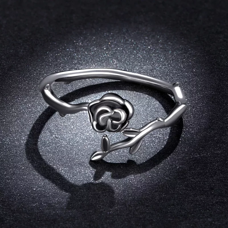 (afbeelding voor) Pandora Style Doornige Roos Open Ring - BSR196 - Bekijken 5