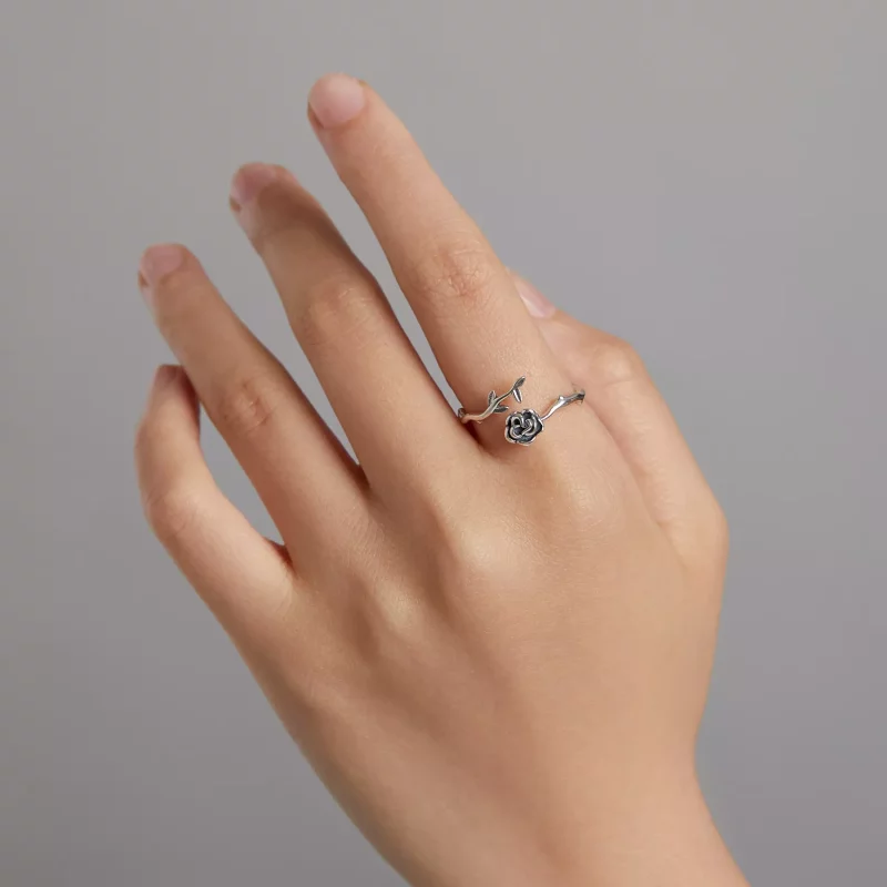 (afbeelding voor) Pandora Style Doornige Roos Open Ring - BSR196 - Bekijken 8