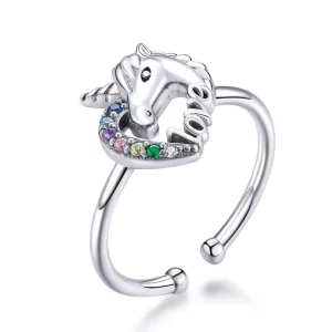 (afbeelding voor) Pandora Style Droom Eenhoorn Open Ring - SCR644
