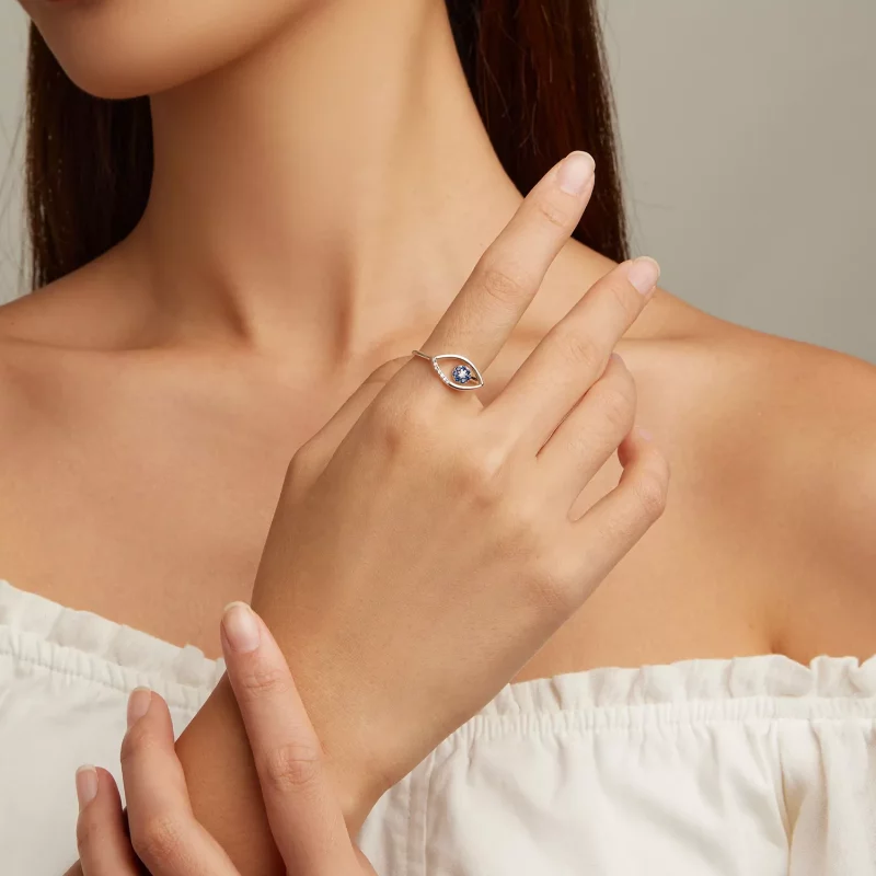 (afbeelding voor) Pandora Style Duivelsoog Open Ring - SCR875 - Bekijken 4