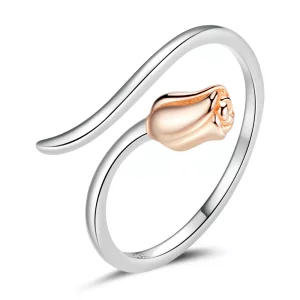 Pandora Style Een Roos Open Ring - SCR761 (afbeelding voor) Pandora Style Een Roos Open Ring - SCR761