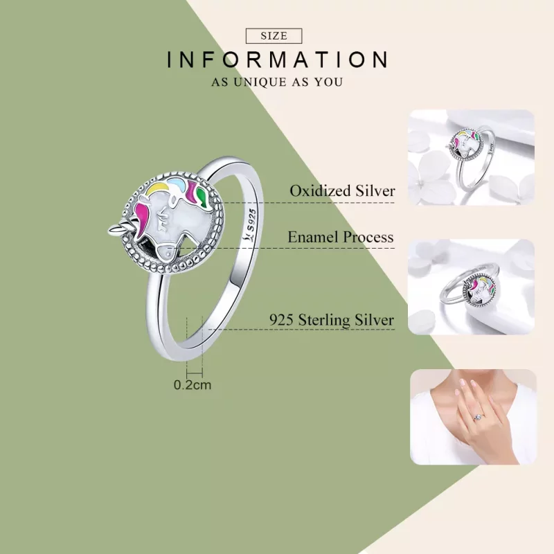 (afbeelding voor) Pandora Style Eenhoorn geheugen Ring - SCR388 - Bekijken 4