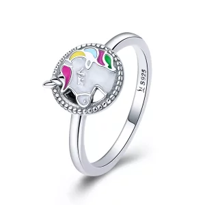 (afbeelding voor) Pandora Style Eenhoorn geheugen Ring - SCR388