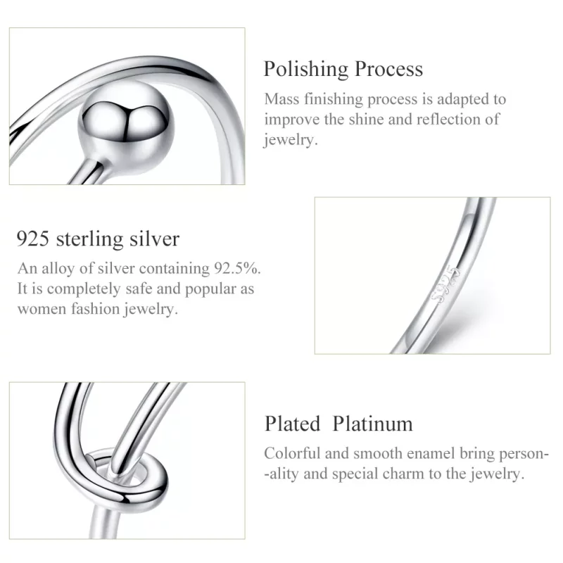 (afbeelding voor) Pandora Style Eenvoudig Open Ring - SCR520 - Bekijken 3
