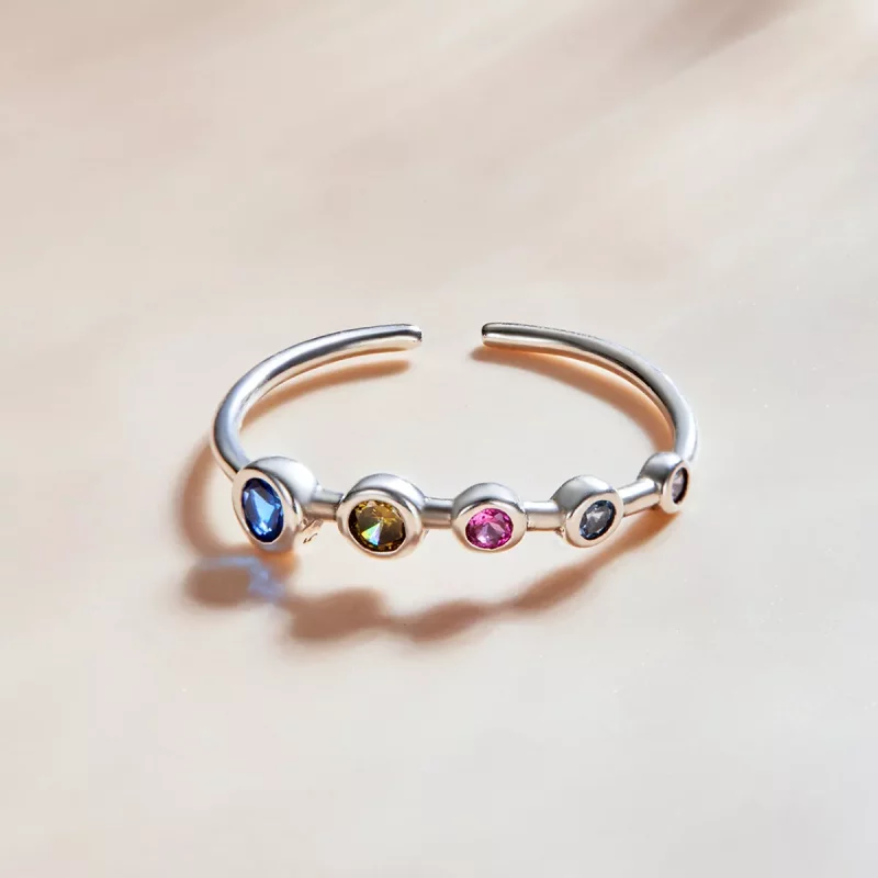 (afbeelding voor) Pandora Style Eenvoudig rond zirkonium Open Ring - SCR749 - Bekijken 3