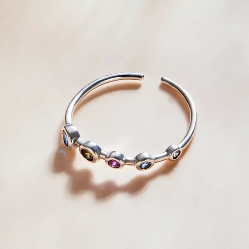 (afbeelding voor) Pandora Style Eenvoudig rond zirkonium Open Ring - SCR749 - Bekijken 4