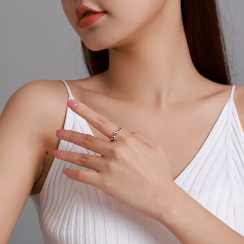 (afbeelding voor) Pandora Style Eenvoudig rond zirkonium Open Ring - SCR749 - Bekijken 6