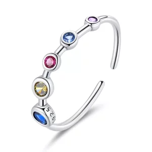 Pandora Style Eenvoudig rond zirkonium Open Ring - SCR749 (afbeelding voor) Pandora Style Eenvoudig rond zirkonium Open Ring - SCR749