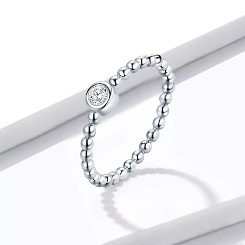 (afbeelding voor) Pandora Style Eenvoudig - Rond Zirkonium Ring - BSR208-A - Bekijken 2