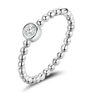 Pandora Style Eenvoudig - Rond Zirkonium Ring - BSR208-A (afbeelding voor) Pandora Style Eenvoudig - Rond Zirkonium Ring - BSR208-A
