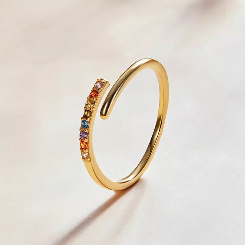 (afbeelding voor) Pandora Style Eenvoudige Cubic Zirconia Open Ring - SCR748 - Bekijken 2