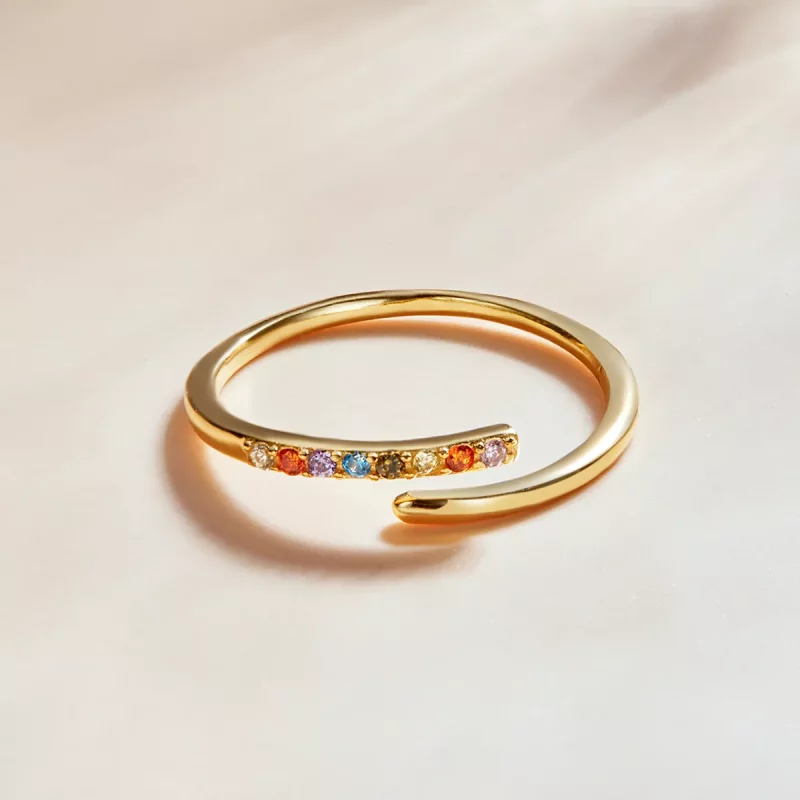 (afbeelding voor) Pandora Style Eenvoudige Cubic Zirconia Open Ring - SCR748 - Bekijken 3