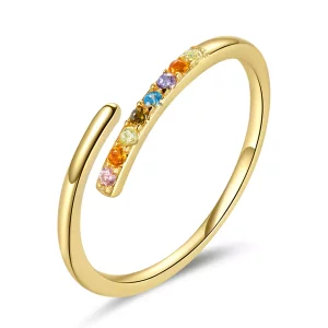 Pandora Style Eenvoudige Cubic Zirconia Open Ring - SCR748 (afbeelding voor) Pandora Style Eenvoudige Cubic Zirconia Open Ring - SCR748