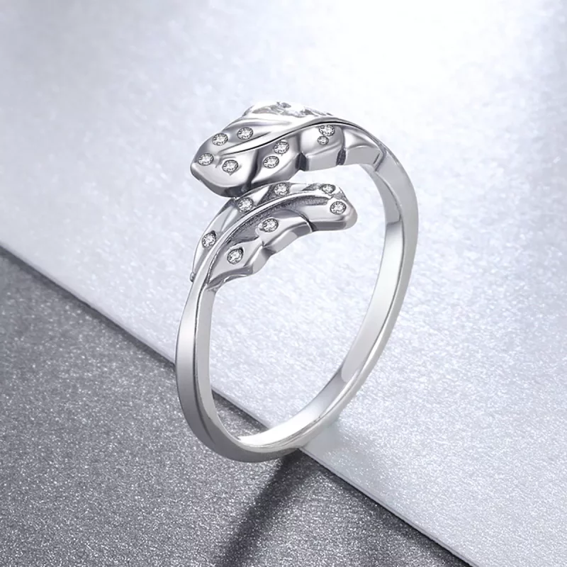 (afbeelding voor) Pandora Style Elegant gebladerte Open Ring - VSR155 - Bekijken 3