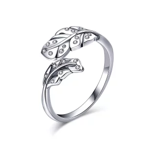 Pandora Style Elegant gebladerte Open Ring - VSR155 (afbeelding voor) Pandora Style Elegant gebladerte Open Ring - VSR155
