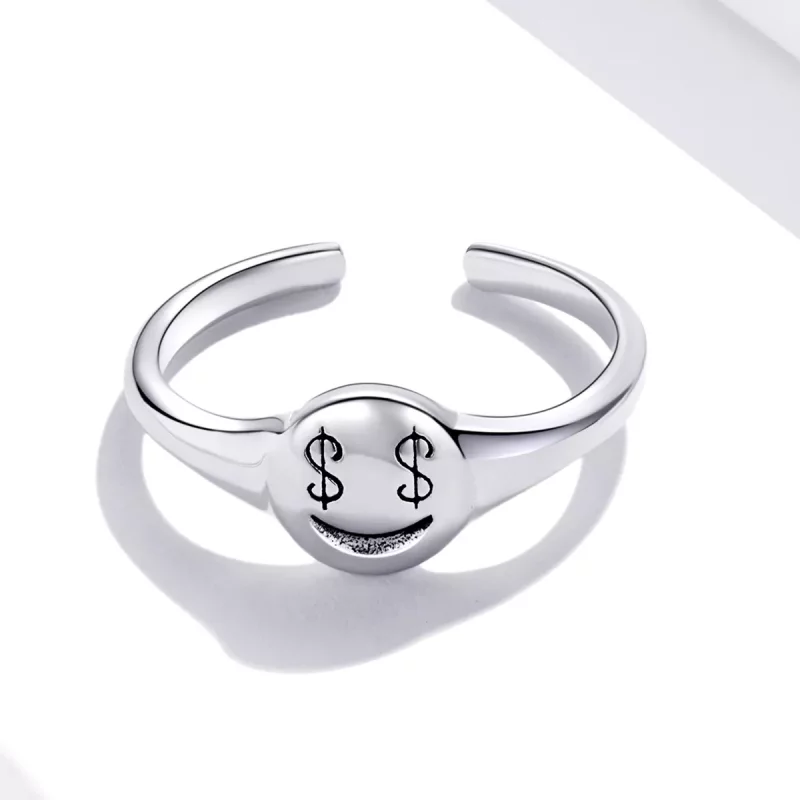 (afbeelding voor) Pandora Style Emoji - Zie het geld met open ogen Open Ring - SCR738 - Bekijken 3