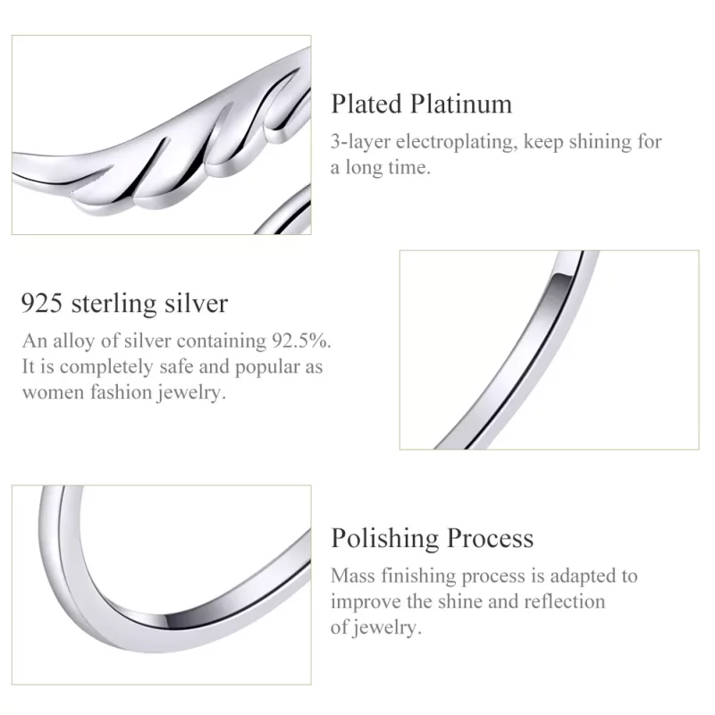 (afbeelding voor) Pandora Style Engel vleugel Open Ring - SCR567 - Bekijken 3