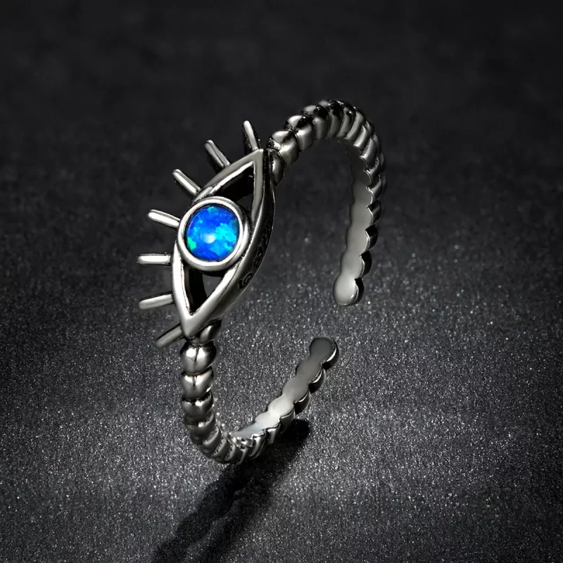 (afbeelding voor) Pandora Style Evil Eye Kralen Open Ring - BSR223 - Bekijken 5