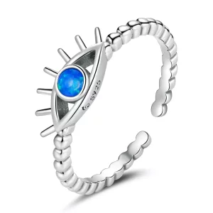 (afbeelding voor) Pandora Style Evil Eye Kralen Open Ring - BSR223