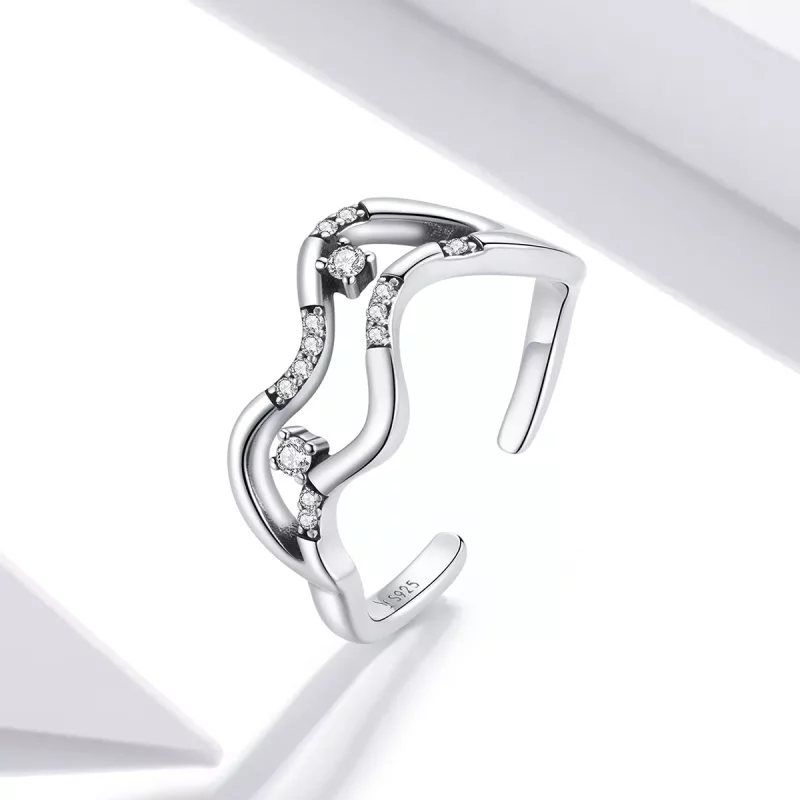 (afbeelding voor) Pandora Style Galaxy Sterren Open Ring - SCR710 - Bekijken 2