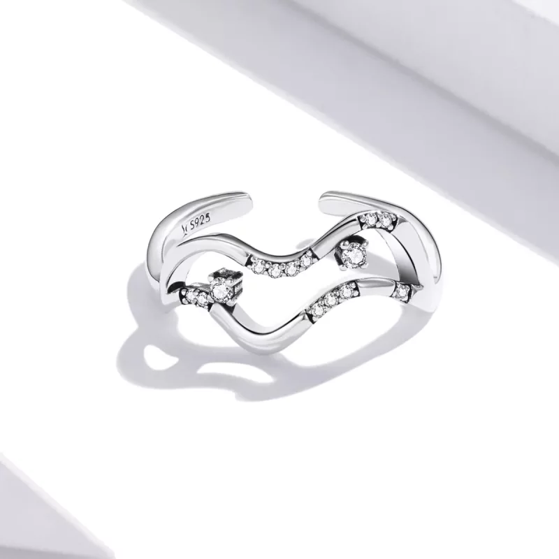 (afbeelding voor) Pandora Style Galaxy Sterren Open Ring - SCR710 - Bekijken 3