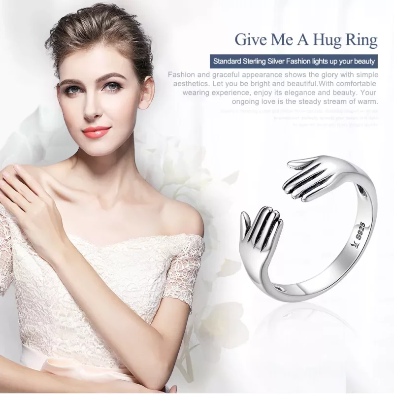 (afbeelding voor) Pandora Style Geef me een knuffel Open Ring - SCR136 - Bekijken 2
