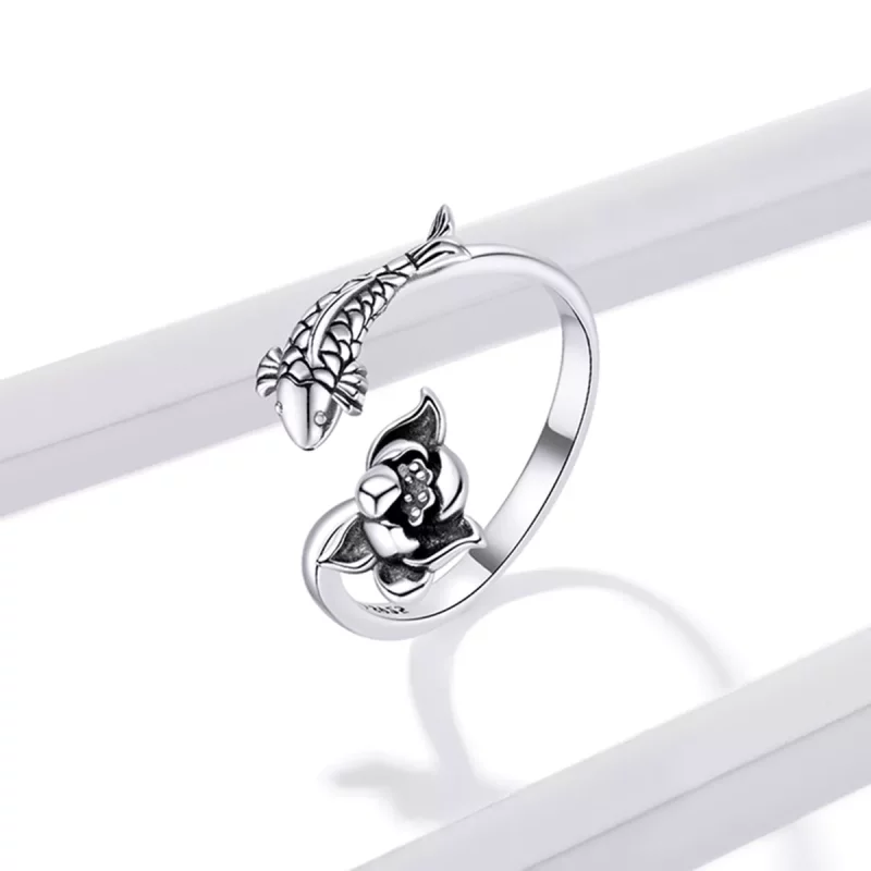 (afbeelding voor) Pandora Style Gegolfde Koi Open Ring - BSR201 - Bekijken 2