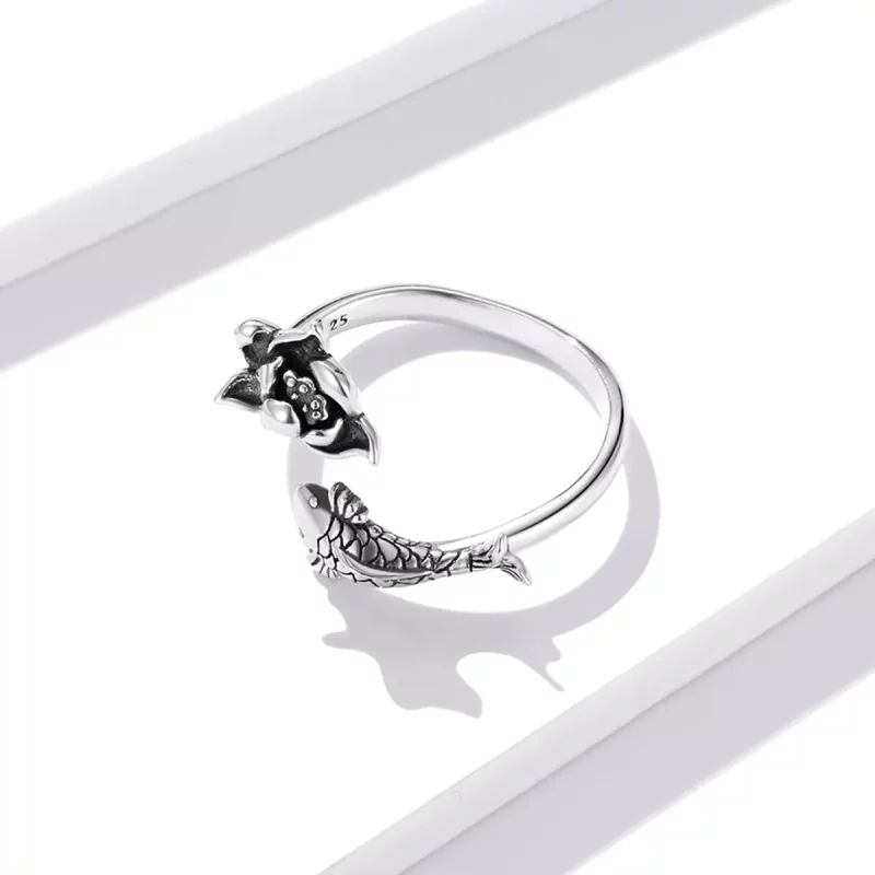 (afbeelding voor) Pandora Style Gegolfde Koi Open Ring - BSR201 - Bekijken 3