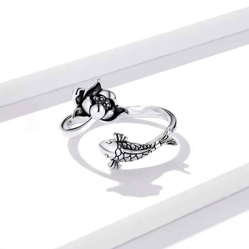 (afbeelding voor) Pandora Style Gegolfde Koi Open Ring - BSR201 - Bekijken 4