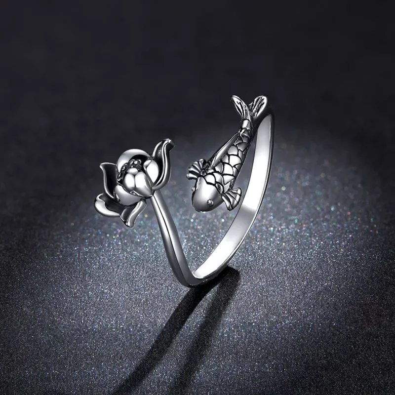 (afbeelding voor) Pandora Style Gegolfde Koi Open Ring - BSR201 - Bekijken 5