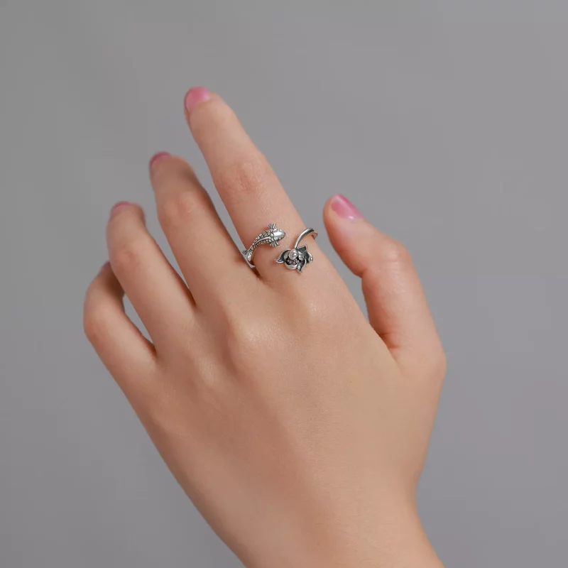 (afbeelding voor) Pandora Style Gegolfde Koi Open Ring - BSR201 - Bekijken 8