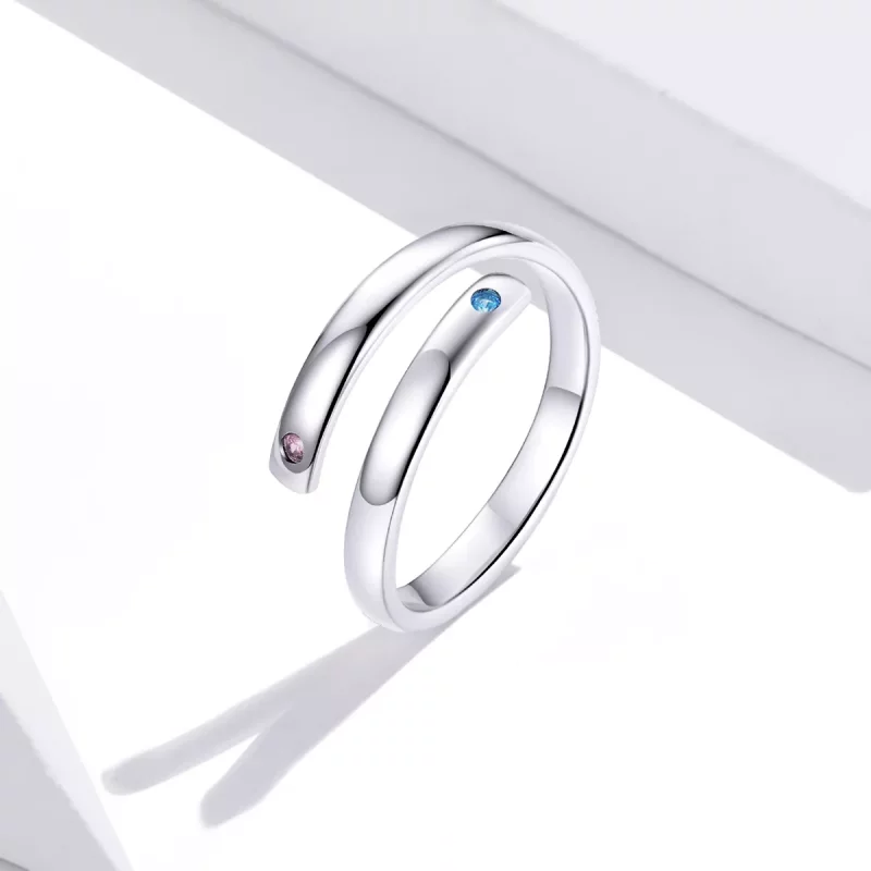 (afbeelding voor) Pandora Style Gegraveerde Dubbel Open Ring - SCR747 - Bekijken 2