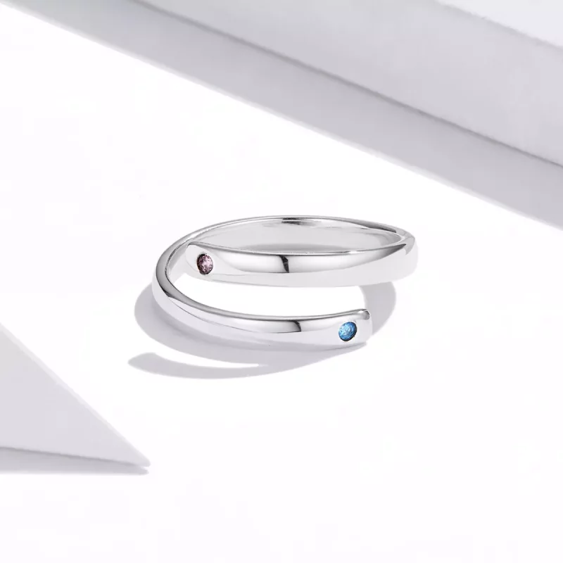 (afbeelding voor) Pandora Style Gegraveerde Dubbel Open Ring - SCR747 - Bekijken 3