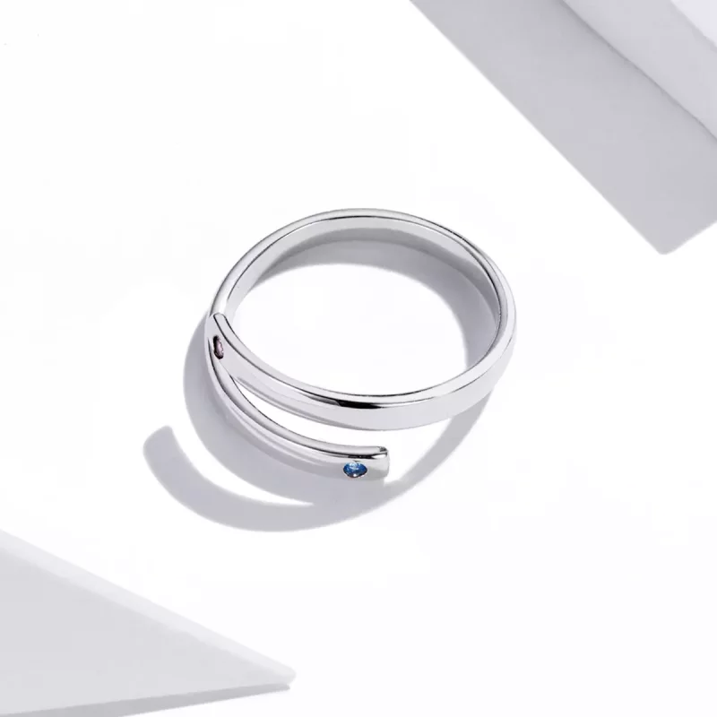 (afbeelding voor) Pandora Style Gegraveerde Dubbel Open Ring - SCR747 - Bekijken 4