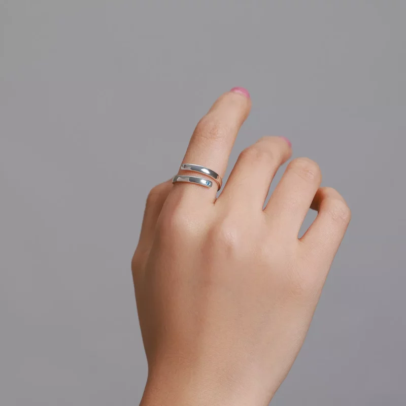 (afbeelding voor) Pandora Style Gegraveerde Dubbel Open Ring - SCR747 - Bekijken 7