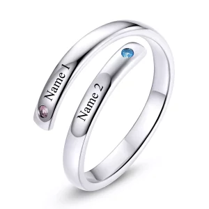 Pandora Style Gegraveerde Dubbel Open Ring - SCR747 (afbeelding voor) Pandora Style Gegraveerde Dubbel Open Ring - SCR747