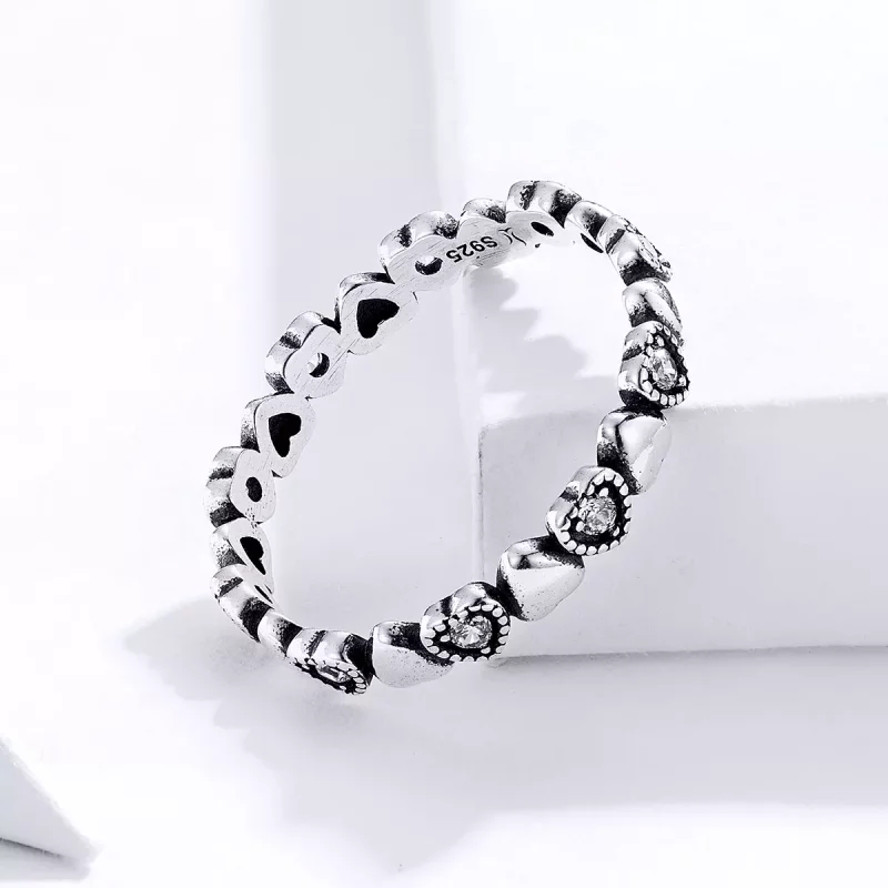(afbeelding voor) Pandora Style Gekruiste harten Ring - SCR140-WH - Bekijken 2