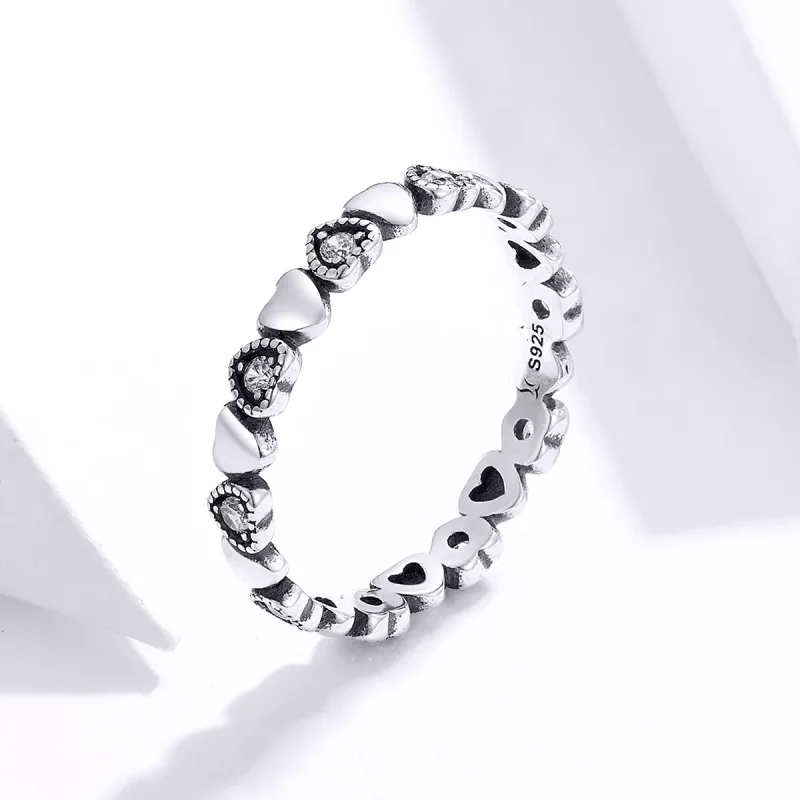 (afbeelding voor) Pandora Style Gekruiste harten Ring - SCR140-WH - Bekijken 4