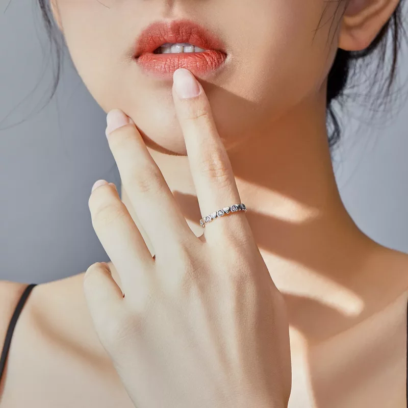 (afbeelding voor) Pandora Style Gekruiste harten Ring - SCR140-WH - Bekijken 7