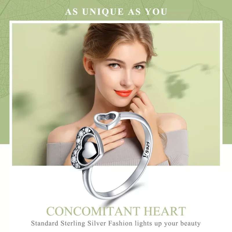 (afbeelding voor) Pandora Style Gelijktijdig hart Open Ring - SCR168 - Bekijken 2