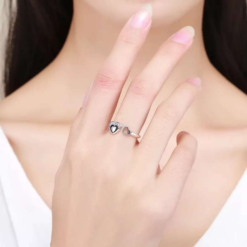 (afbeelding voor) Pandora Style Gelijktijdig hart Open Ring - SCR168 - Bekijken 7